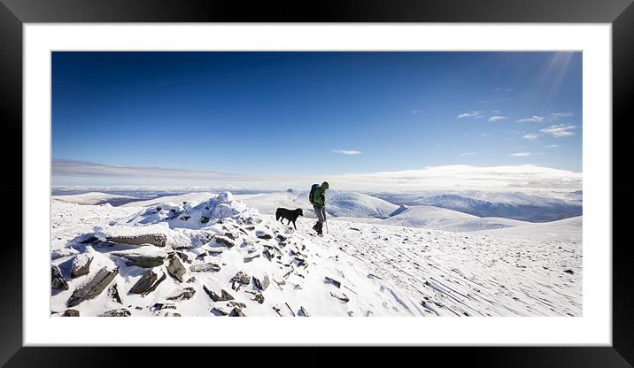 Summit Walker Framed Mounted Print by Simon Wrigglesworth