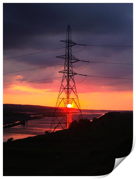 pylon sunset Print by Richard Penlington
