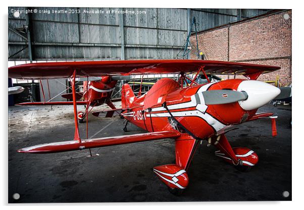 Mini Red Bi-Plane Acrylic by craig beattie