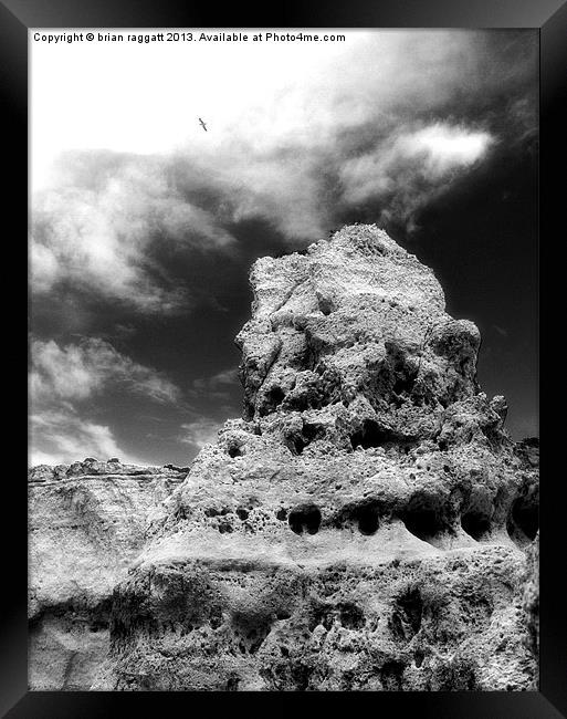 Portugal rocks infrared Framed Print by Brian  Raggatt