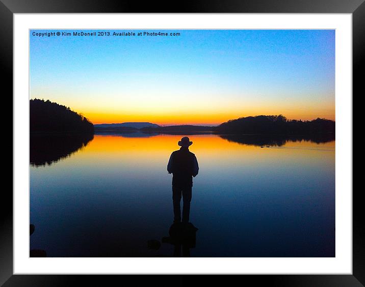 Lower Lough Erne Sunset Framed Mounted Print by Kim McDonell
