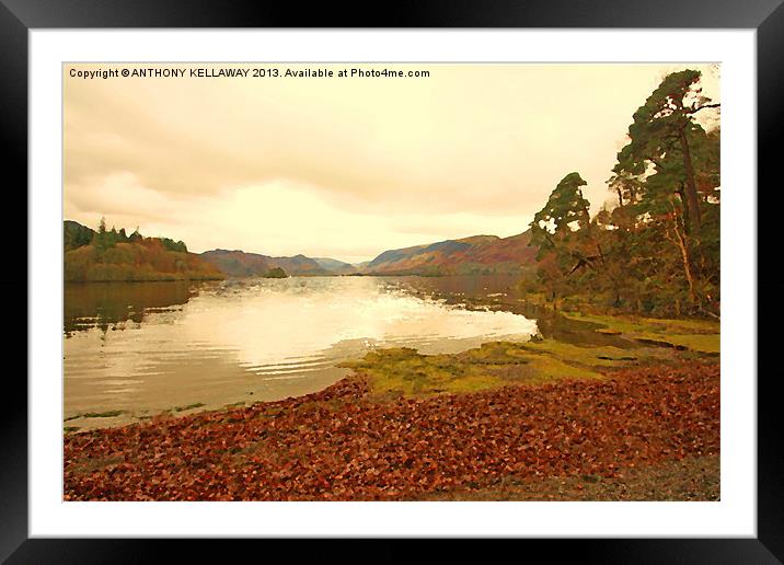 DERWENT WATER Framed Mounted Print by Anthony Kellaway