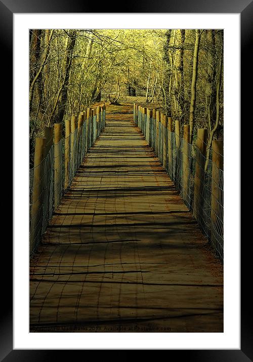 Wetland Footbridge Framed Mounted Print by Mark  F Banks
