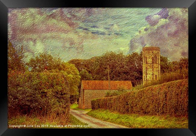 The Old Church Tower Framed Print by Julie Coe