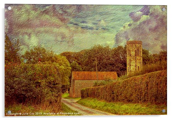 The Old Church Tower Acrylic by Julie Coe