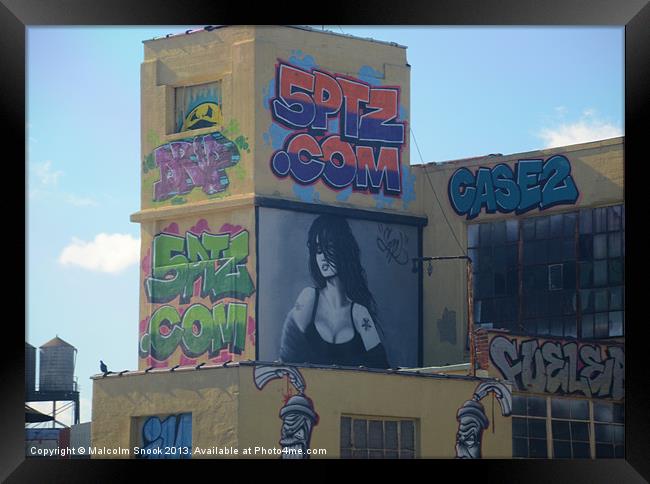 New York Graffiti Girl Framed Print by Malcolm Snook
