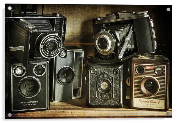 Vintage Cameras Acrylic by James Rowland