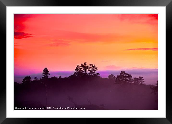 Sunset through the mist Framed Mounted Print by yvonne & paul carroll