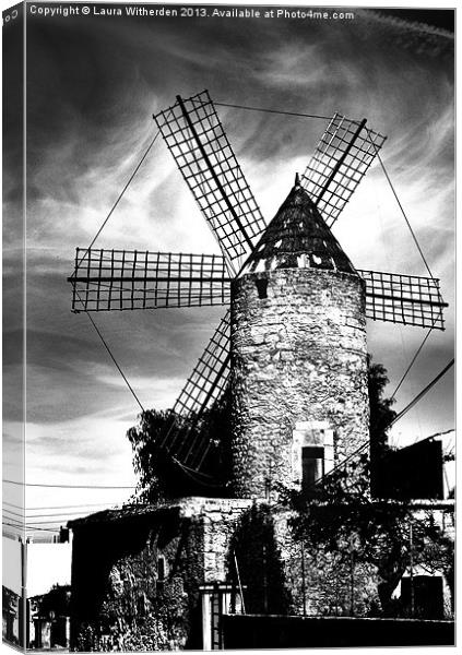 Majorcan Mill Canvas Print by Laura Witherden