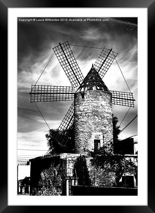 Majorcan Mill Framed Mounted Print by Laura Witherden
