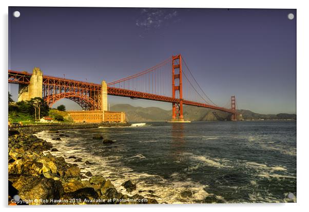 The Golden Gate Bridge Acrylic by Rob Hawkins