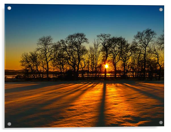Sunset on snow Kinross Acrylic by Adrian Maricic