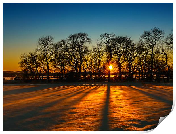 Sunset on snow Kinross Print by Adrian Maricic