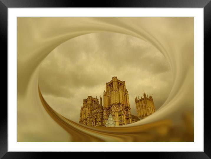 Storm over Wells Cathedral. Framed Mounted Print by Heather Goodwin