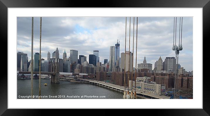 Bridges Of New York Framed Mounted Print by Malcolm Snook