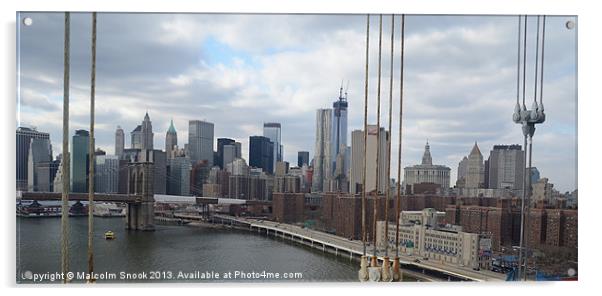 Bridges Of New York Acrylic by Malcolm Snook