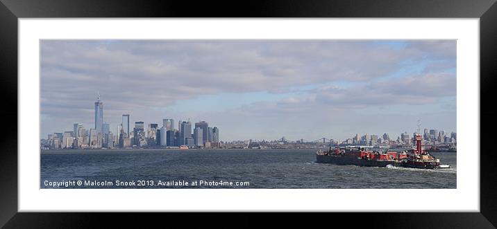 New York Bound Ship Framed Mounted Print by Malcolm Snook