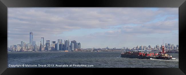 New York Bound Ship Framed Print by Malcolm Snook