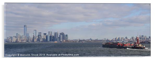 New York Bound Ship Acrylic by Malcolm Snook
