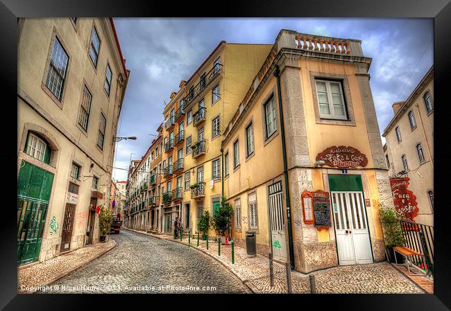 Backstreets Of Lisbon Framed Print by Wight Landscapes