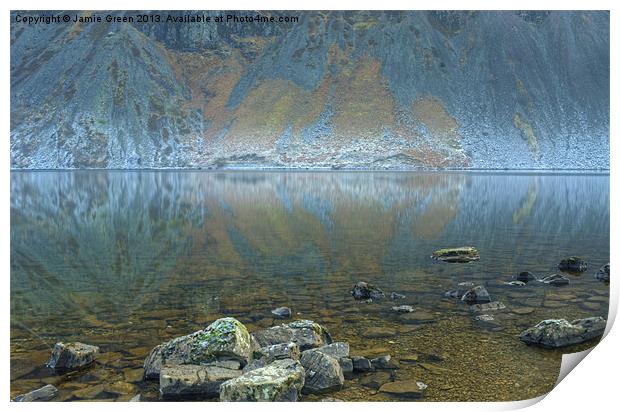 Wastwater- Screes And Rocks Print by Jamie Green
