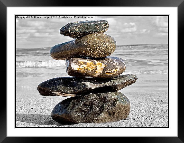 Stacked Stones SC Framed Mounted Print by Anthony Hedger