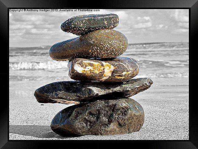 Stacked Stones SC Framed Print by Anthony Hedger