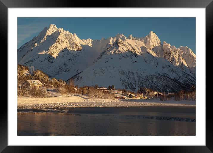 Austenesfjord with mountains Framed Mounted Print by Thomas Schaeffer