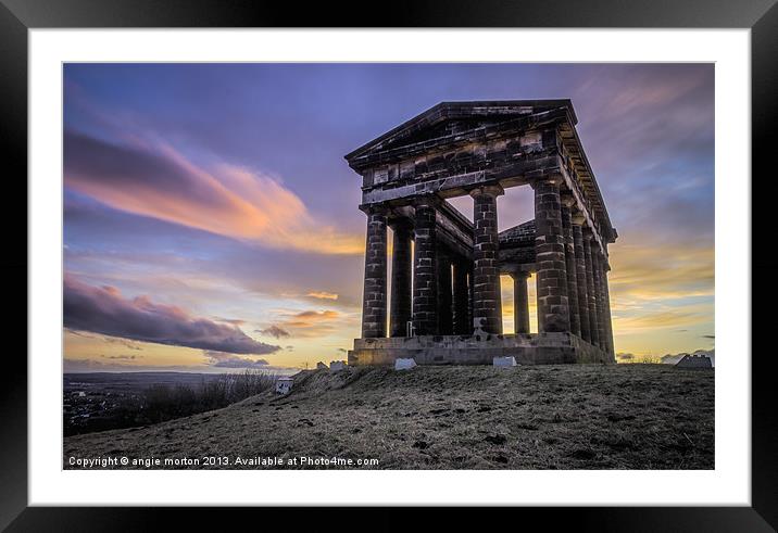 Penshaw Monument Sunset 2 Framed Mounted Print by Angie Morton