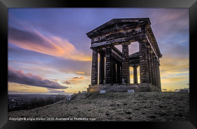 Penshaw Monument Sunset 2 Framed Print by Angie Morton