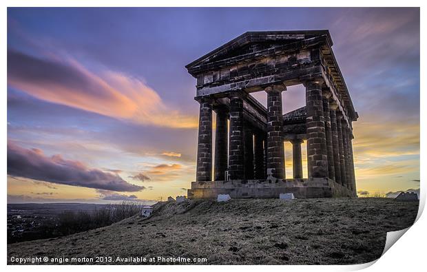 Penshaw Monument Sunset 2 Print by Angie Morton