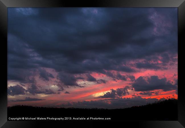 Angry Sunset Framed Print by Michael Waters Photography