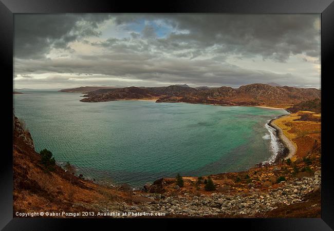View at the Gruinard Bay, Scotland Framed Print by Gabor Pozsgai