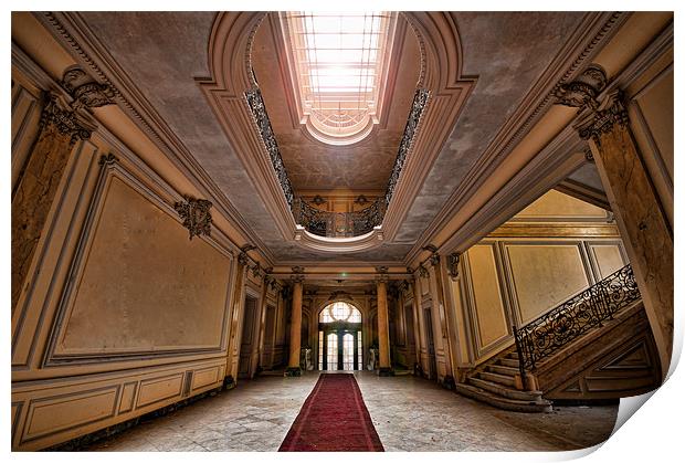 chateau lumiere main hallway. Print by michael perry