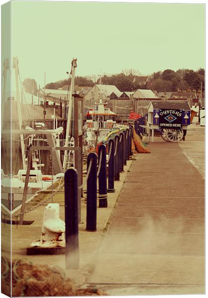 Whitstable harbour wall Canvas Print by Karen Slade