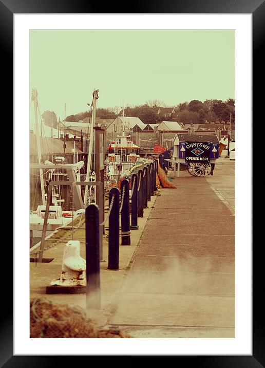 Whitstable harbour wall Framed Mounted Print by Karen Slade