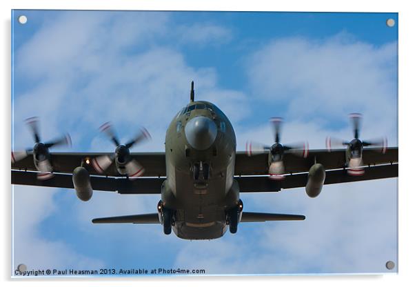 C-130 Hercules landing Acrylic by P H