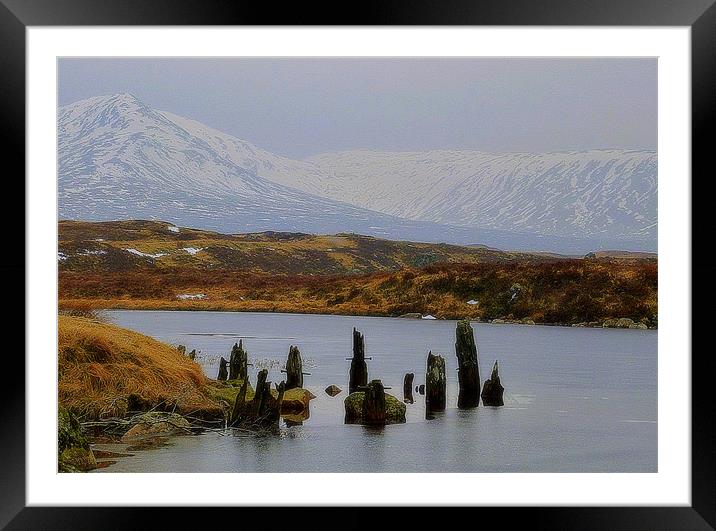 loch ossian winter Framed Mounted Print by dale rys (LP)