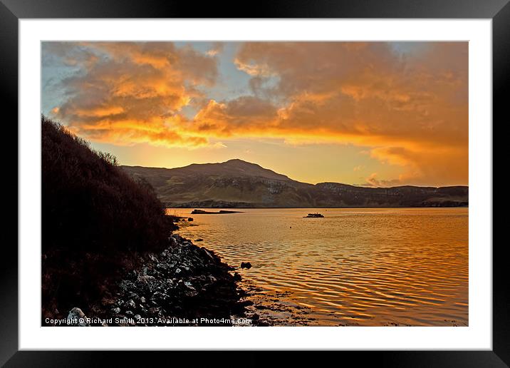 Loch Portree & Ben Tianavaig Framed Mounted Print by Richard Smith