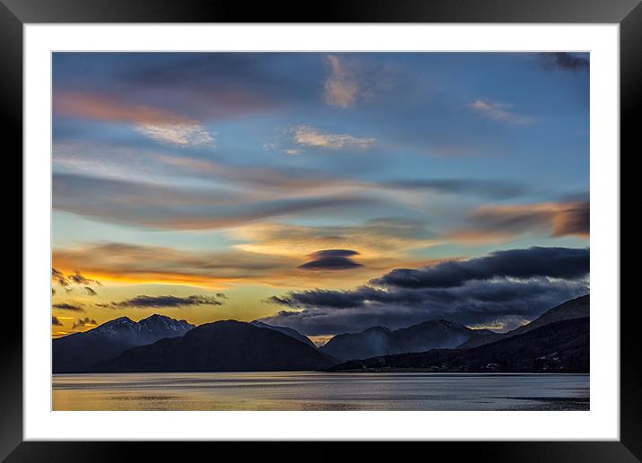 Ardgour and Loch Linnhe Sunset Framed Mounted Print by Derek Beattie