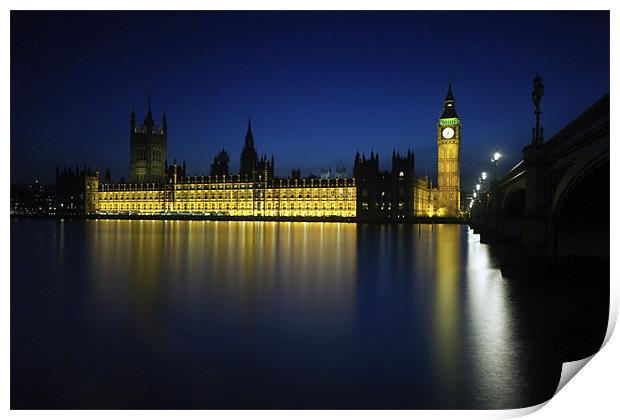 Parliament at Night Print by Matthew Train