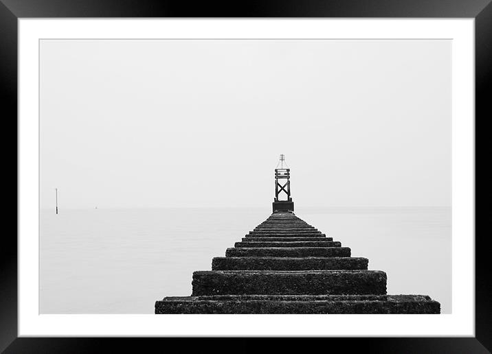 Crosby Beach Black & White Structure Framed Mounted Print by Phillip Orr