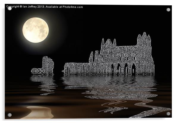 Whitby Abbey Acrylic by Ian Jeffrey