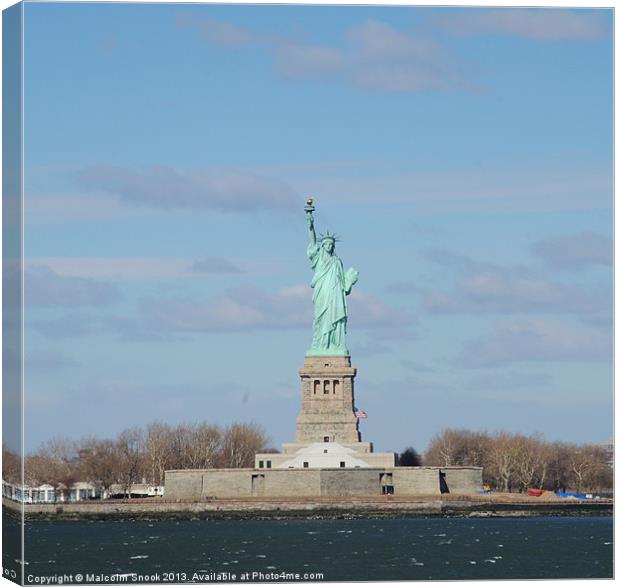 Statue Of Liberty Canvas Print by Malcolm Snook