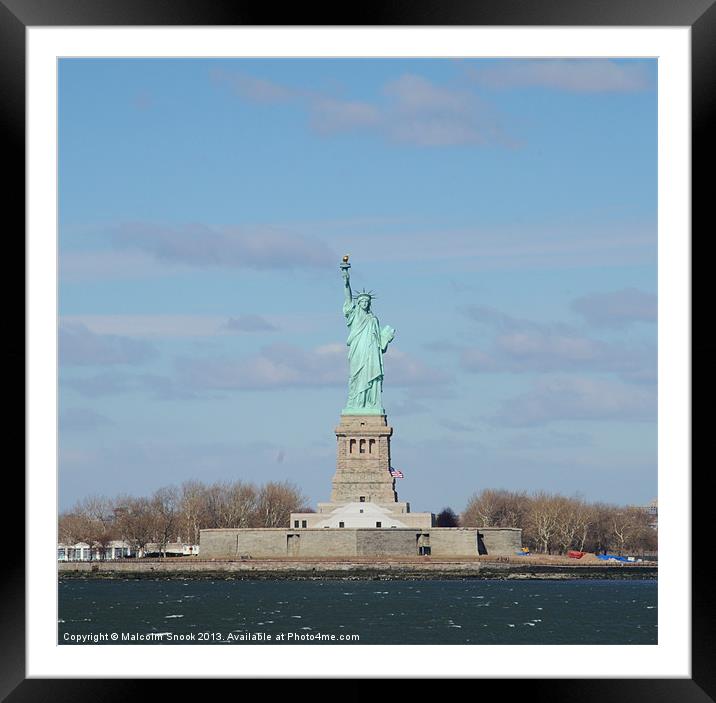 Statue Of Liberty Framed Mounted Print by Malcolm Snook