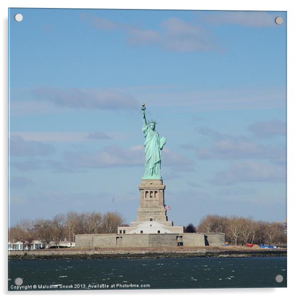Statue Of Liberty Acrylic by Malcolm Snook
