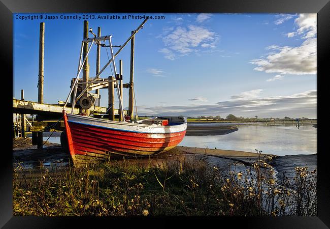 Little Red Boat, Skippool Framed Print by Jason Connolly