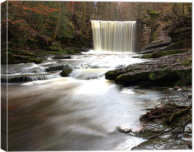 Iron-Infused Waterfall in Wrexham Canvas Print by Graham Parry