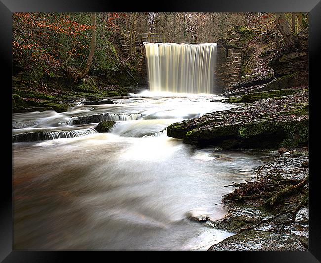 Iron-Infused Waterfall in Wrexham Framed Print by Graham Parry