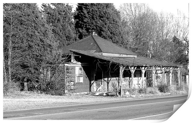 old gas station Print by Luke  Bennett